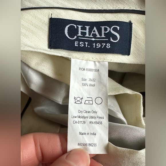 Chaps 1978  Brown Straight Cuffed Dress Pants Deep Pockets SZ 38 X 32 100% Wool - Picture 12 of 16